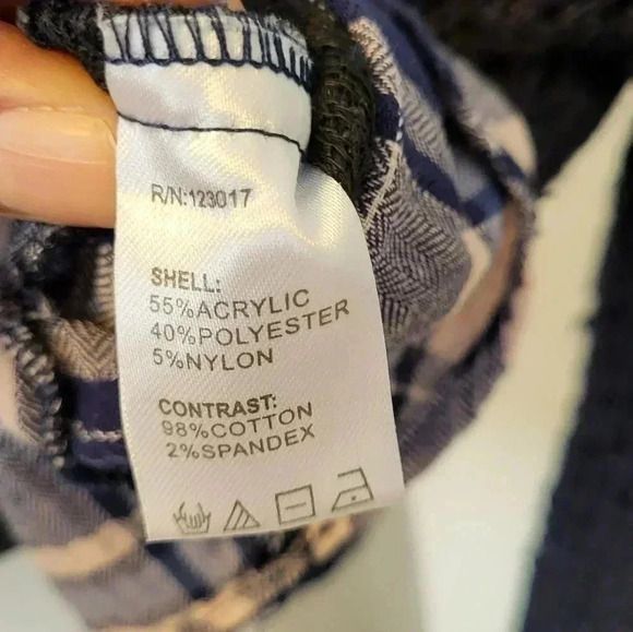 Maude Vivante Rachel Sweater with Plaid Overlay Mixed Media(L) - Picture 8 of 9